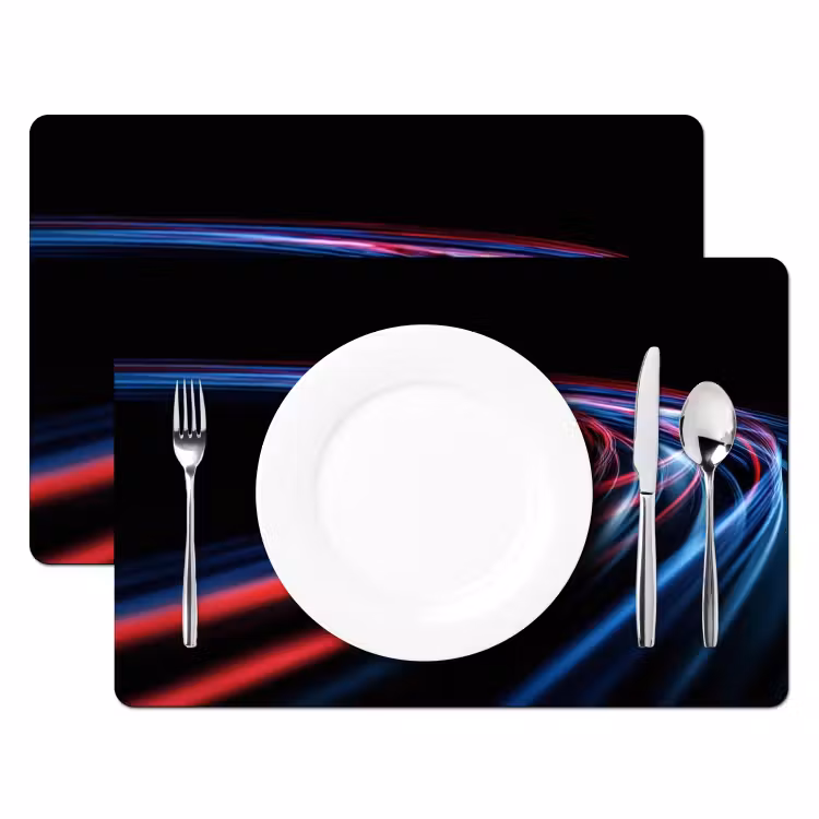 Placemat vinyl - Lichtbanen - Golvend - Rood — 2