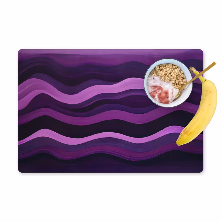 Placemat vinyl - Lijnen - Golven - Paars - Abstract — 1