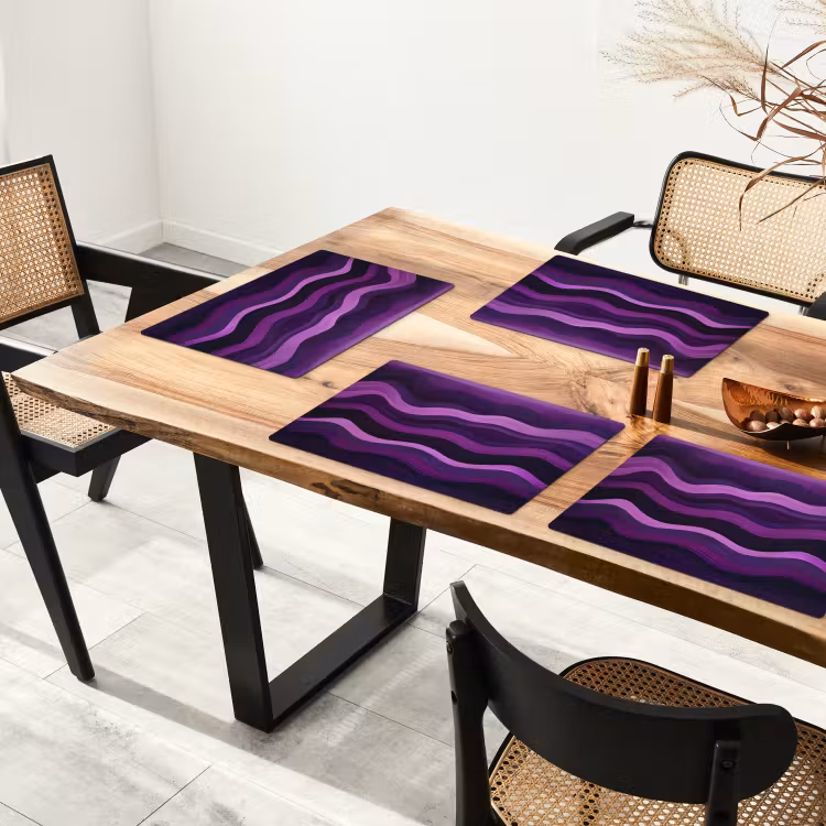 Placemat vinyl - Lijnen - Golven - Paars - Abstract — 4