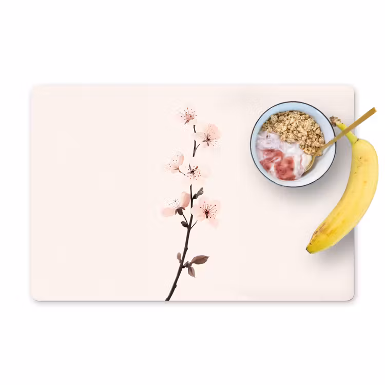 Placemat vinyl - Minimalistisch - Bloesem - Tak - Roze — 1