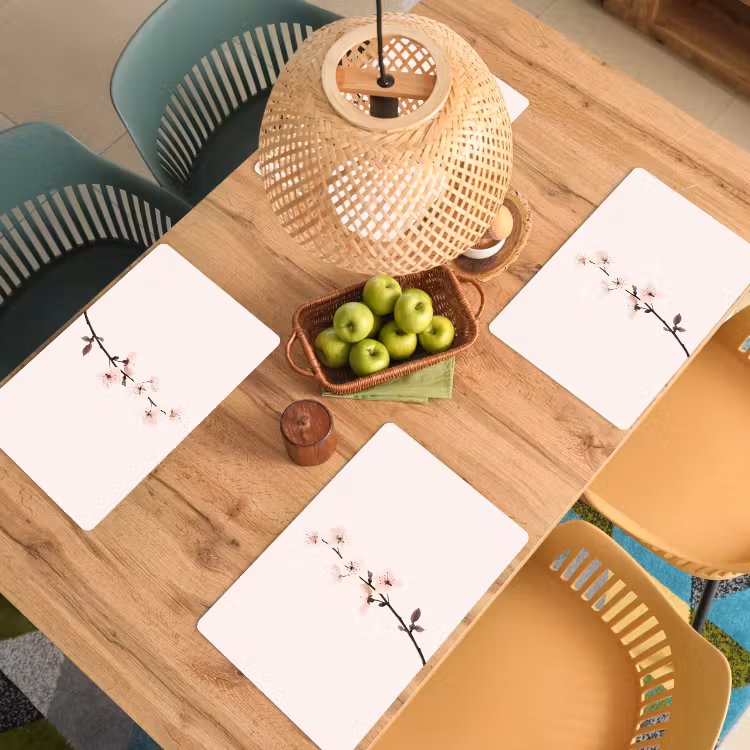 Placemat vinyl - Minimalistisch - Bloesem - Tak - Roze — 3