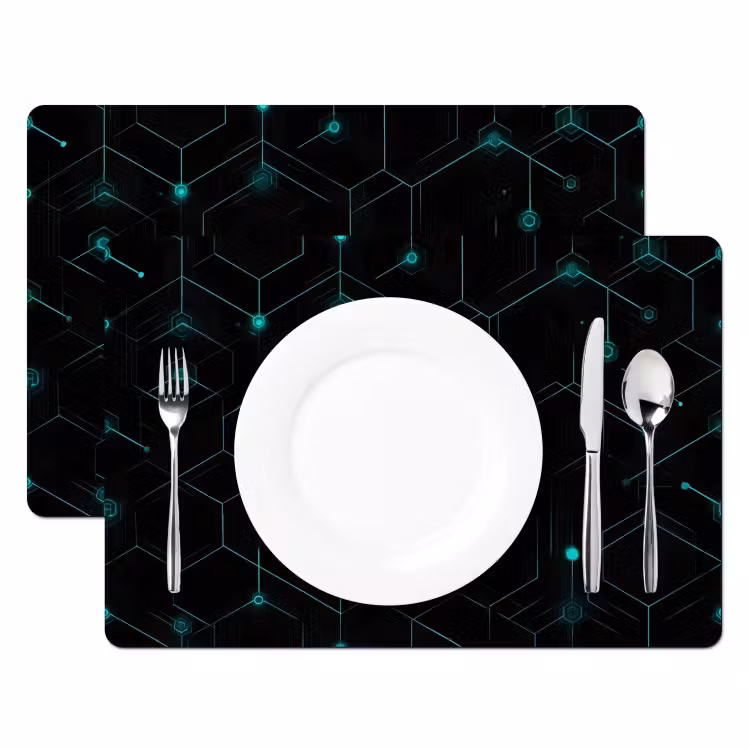 Placemat vinyl - Netwerk - Blauw - Punten - Patroon — 2