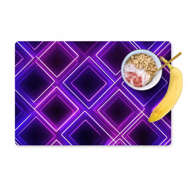 Placemat vinyl - Ruiten - Neon - Paars — 1
