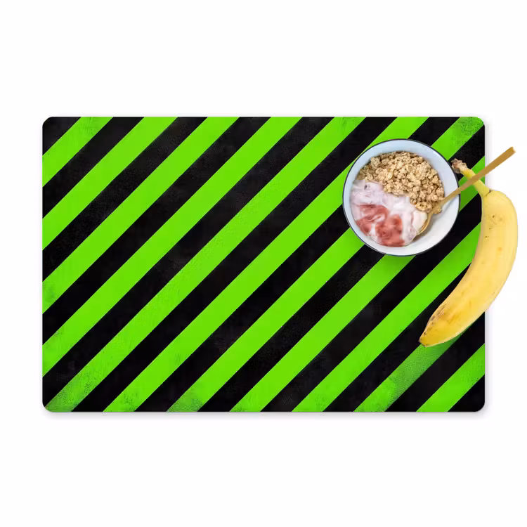 Placemat vinyl - Strepen - Schuin - Groen — 1