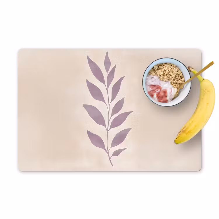 Placemat vinyl - Tak - Bladeren - Minimalistisch - Beige — 1