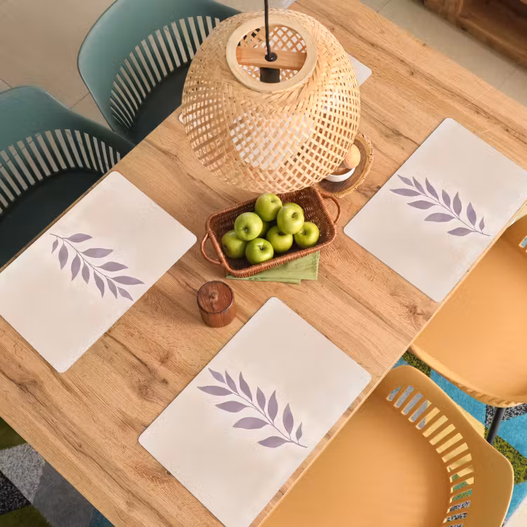 Placemat vinyl - Tak - Bladeren - Minimalistisch - Beige — 3