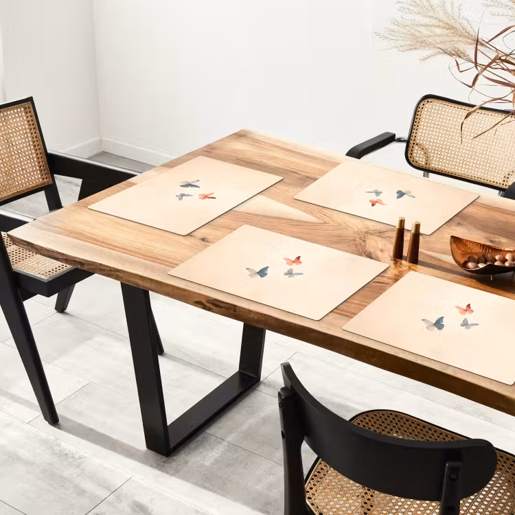Placemat vinyl - Vlinders - Minimalistisch - Roze — 4