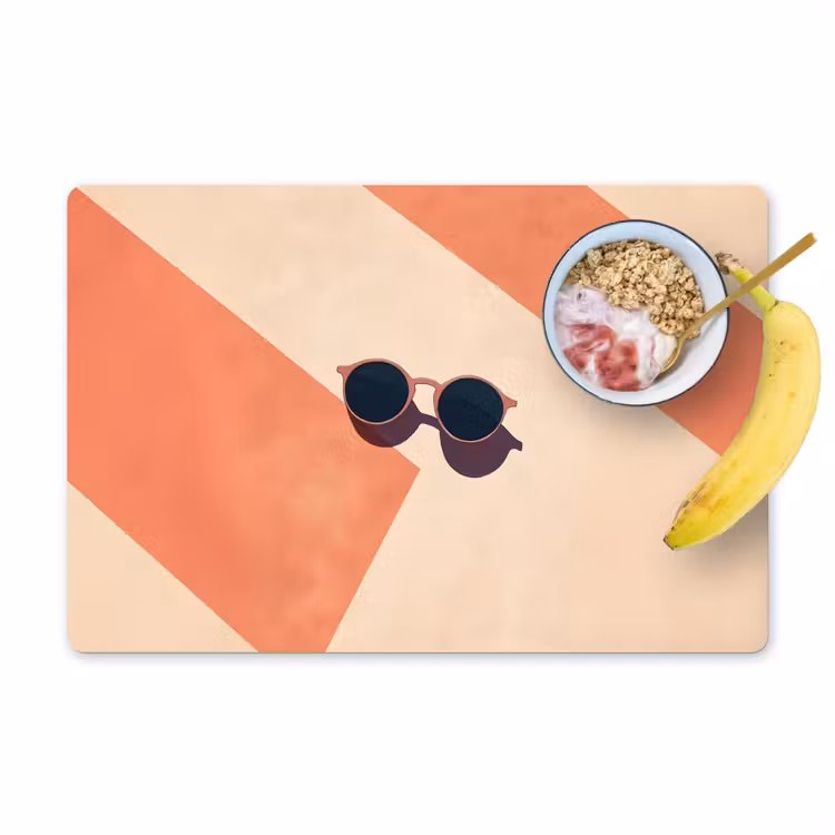 Placemat vinyl - Zonnebril - Schaduw - Oranje - Minimalistisch — 1