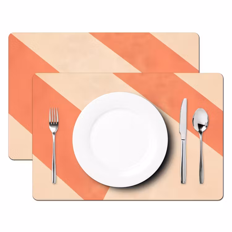 Placemat vinyl - Zonnebril - Schaduw - Oranje - Minimalistisch — 2