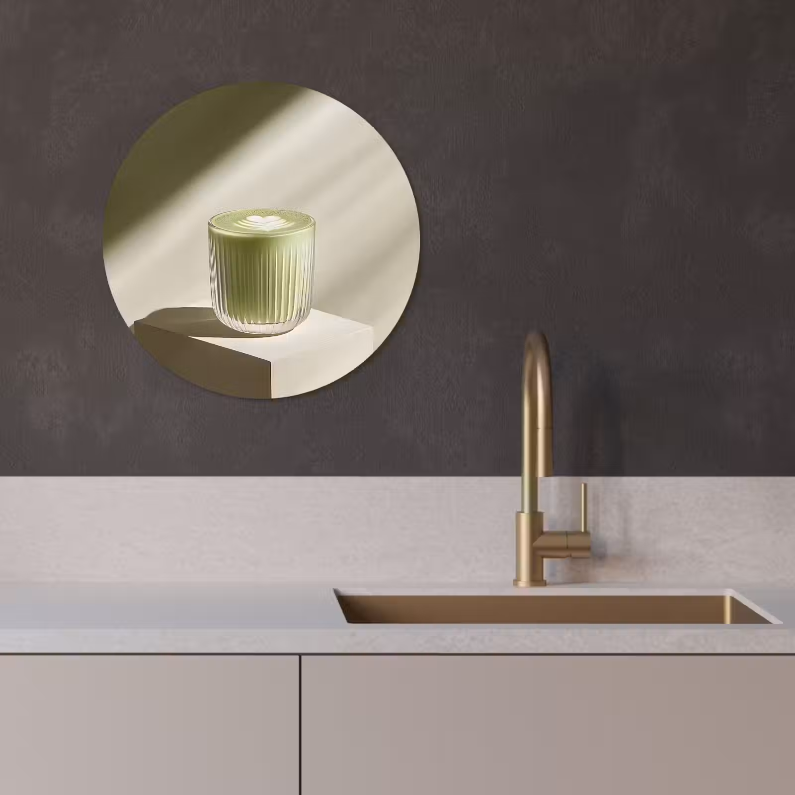 Muurcirkel - Matcha - Glas - Groen - Minimalistisch — 1