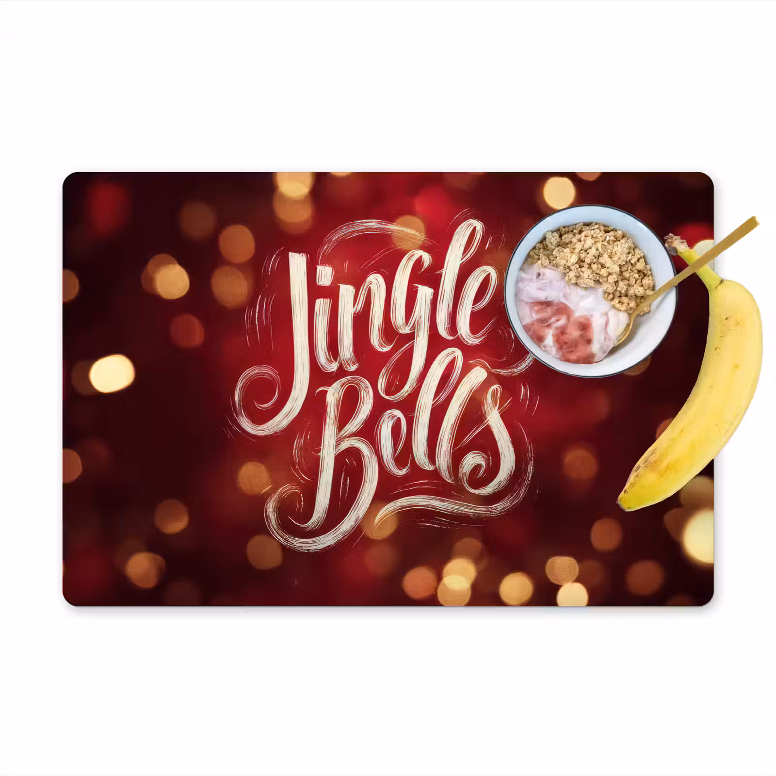 Placemat vinyl - Jingle - Bells - Kerst - Rood — 1