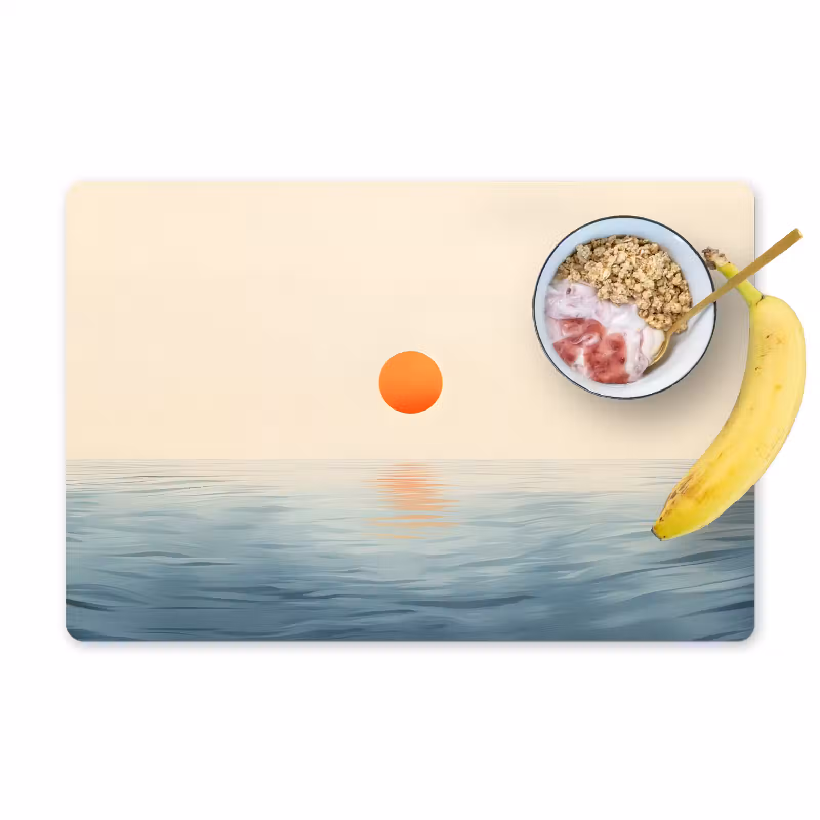 Placemat vinyl - Zon - Oranje - Zee — 1