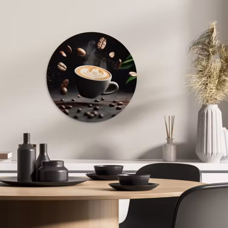 Muurcirkel - Cappuccino - Kop - Bonen - Bruin — 4