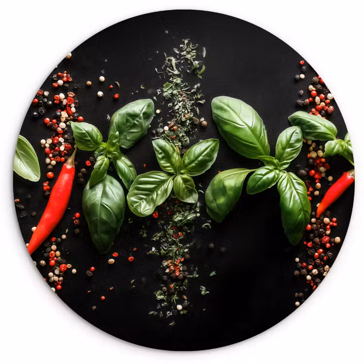 Muurcirkel - Chilipepers - Basilicum - Blaadjes - Rood — 4