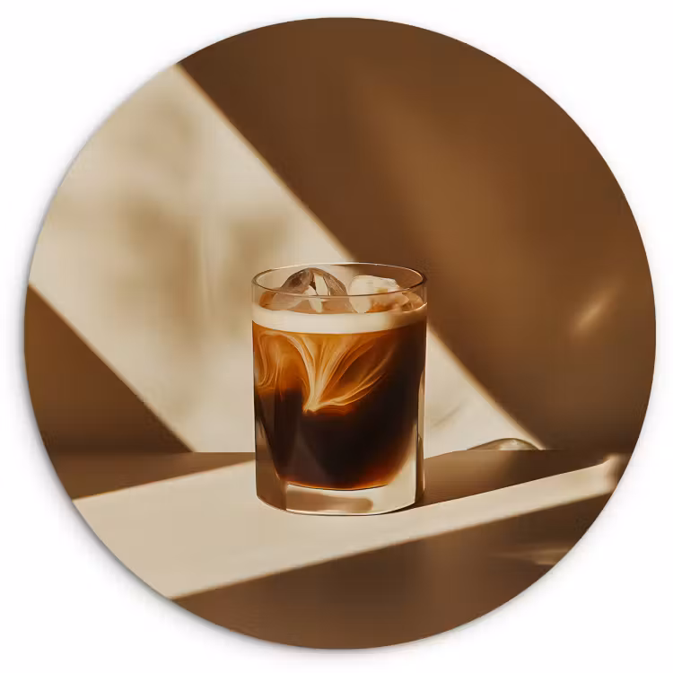 Muurcirkel - Glas - Ijskoffie - Schaduw - Bruin — 2