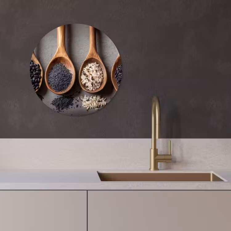 Muurcirkel - Houten - Lepels - Rijst - Zaden — 2