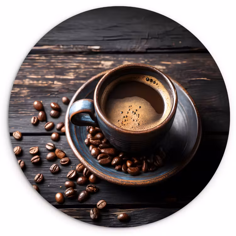 Muurcirkel - Kop - Koffie - Hout - Bonen — 2