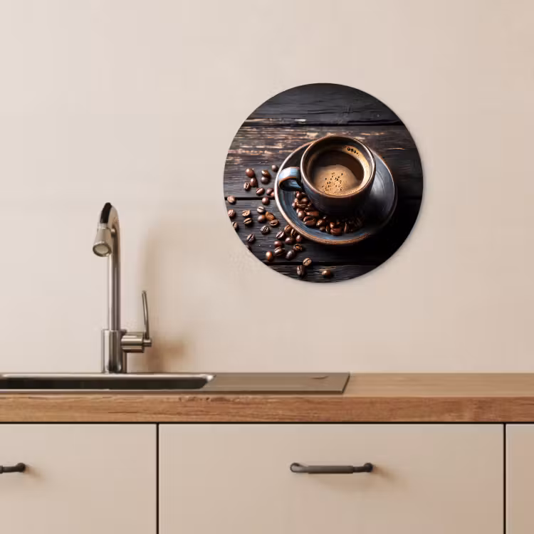 Muurcirkel - Kop - Koffie - Hout - Bonen — 3