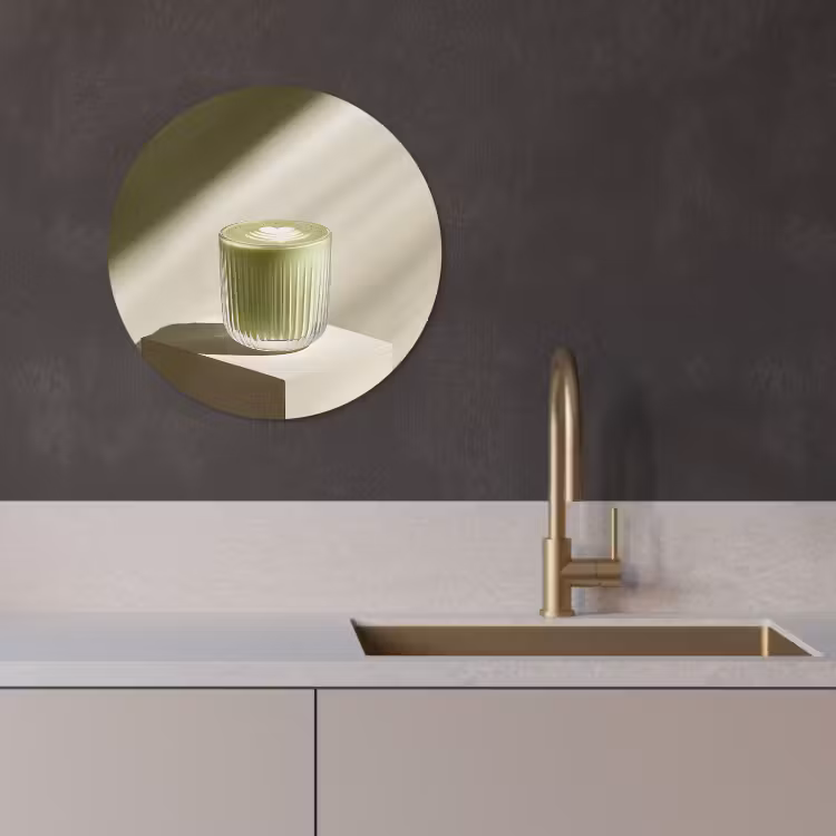 Muurcirkel - Matcha - Glas - Groen - Minimalistisch — 1