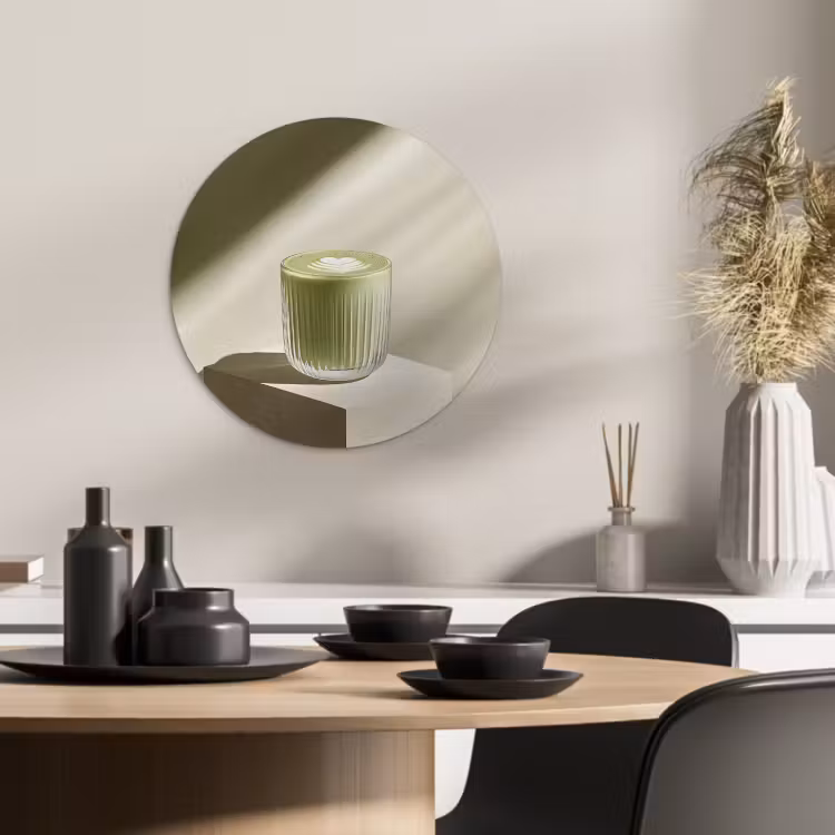 Muurcirkel - Matcha - Glas - Groen - Minimalistisch — 2