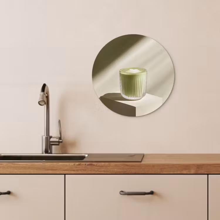 Muurcirkel - Matcha - Glas - Groen - Minimalistisch — 3