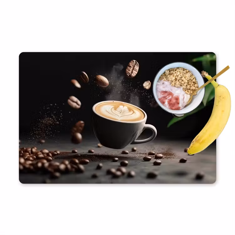 Placemat vinyl - Cappuccino - Kop - Bonen - Bruin — 1