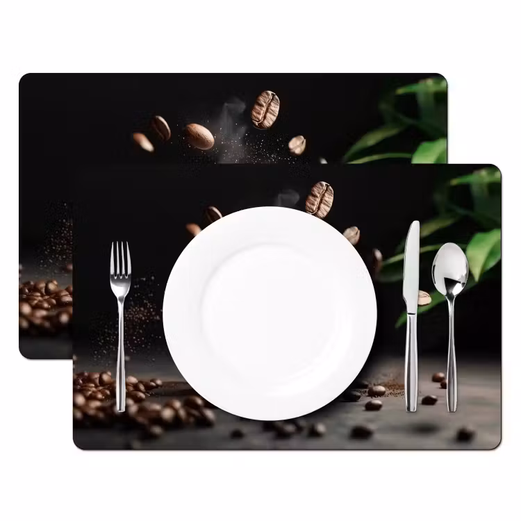 Placemat vinyl - Cappuccino - Kop - Bonen - Bruin — 2