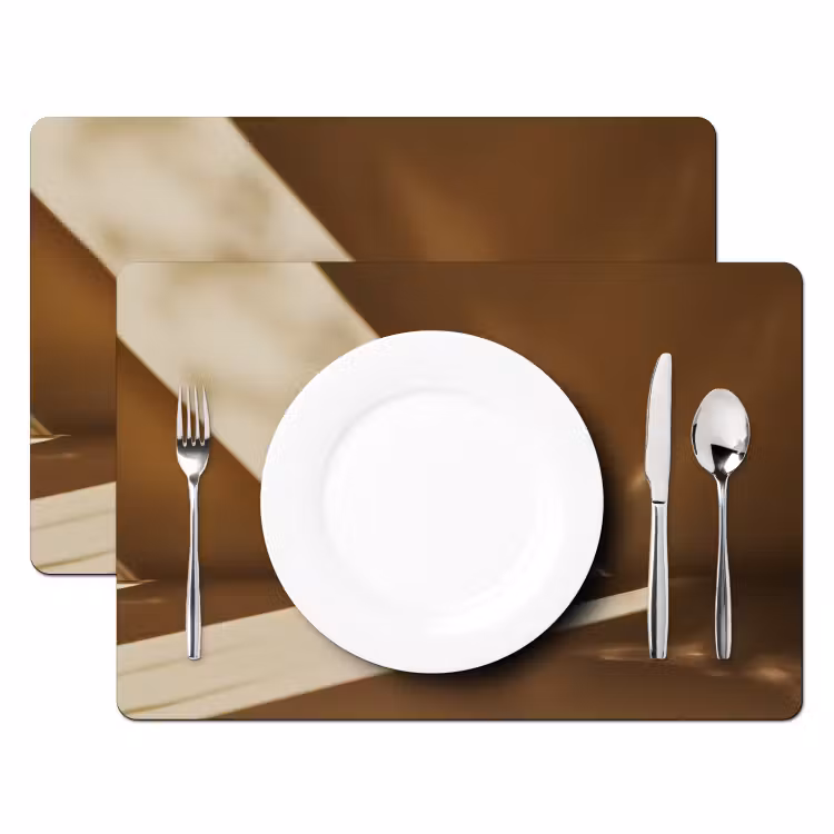 Placemat vinyl - Glas - Ijskoffie - Schaduw - Bruin — 2