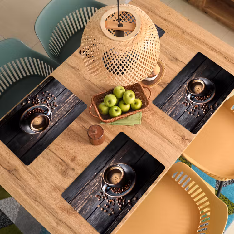 Placemat vinyl - Kop - Koffie - Hout - Bonen — 3