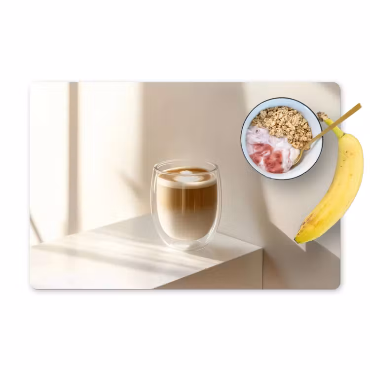 Placemat vinyl - Mok - Latte - Minimalistisch - Schaduw — 1