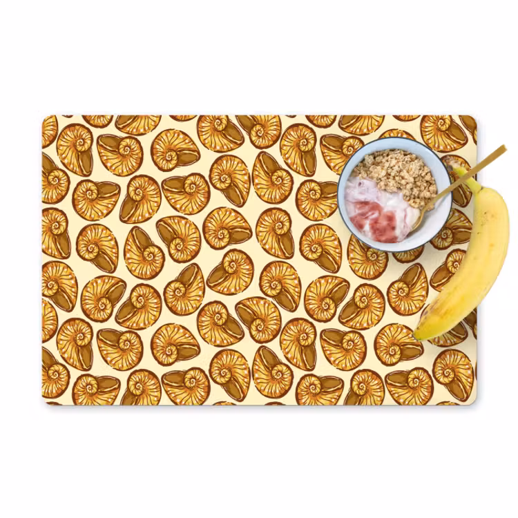 Placemat vinyl - Nostalgisch - Kust - Zee  - Schelp - Goud — 1