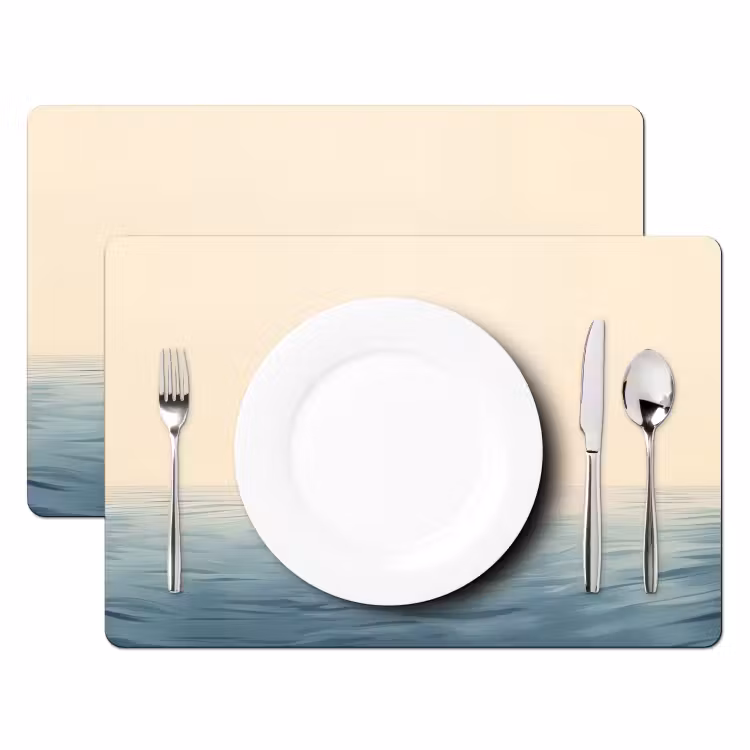 Placemat vinyl - Zon - Oranje - Zee — 2