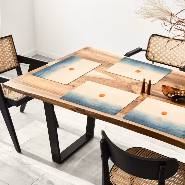 Placemat vinyl - Zon - Oranje - Zee — 4