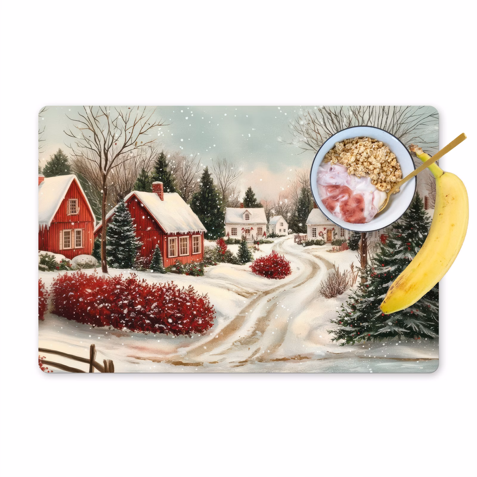 Placemat vinyl - Kerstsfeer - Landelijk - Rood — 1