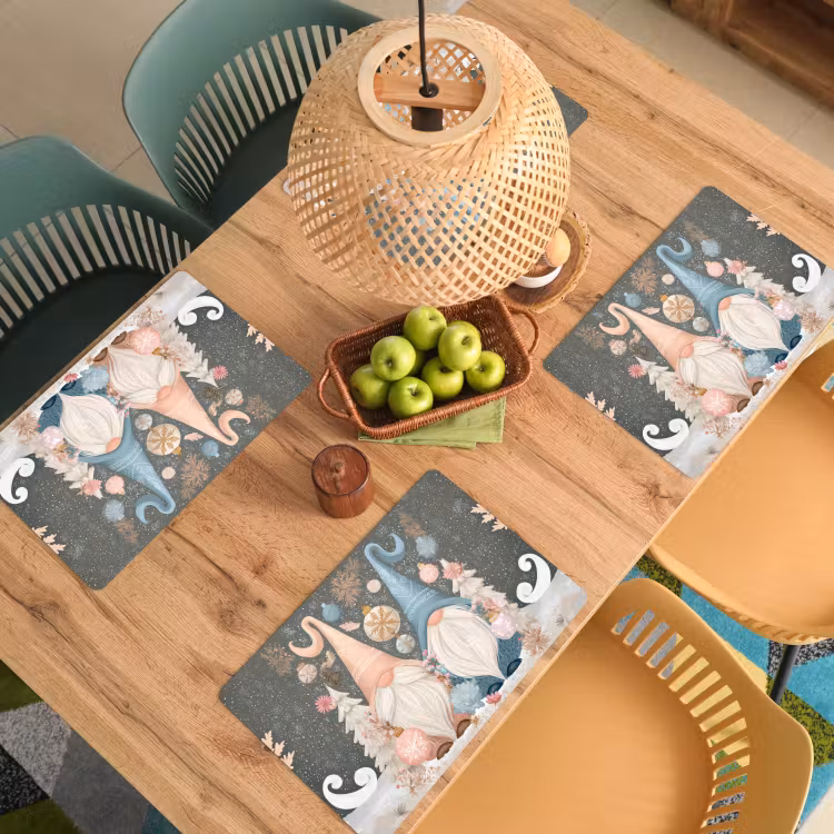Placemat vinyl - Kerst - Gnomen - Pastel — 3