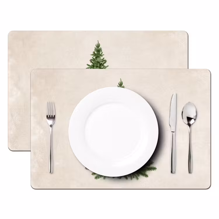 Placemat vinyl - Kerstboom - Groen - Kerstmis - Feestdagen — 1