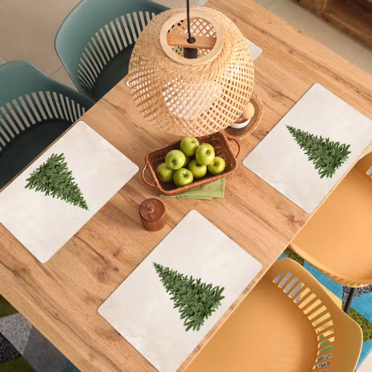 Placemat vinyl - Kerstboom - Groen - Kerstmis - Feestdagen — 2