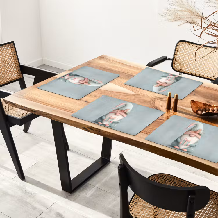 Placemat vinyl - Kerstgnome - Cadeau - Groen — 4