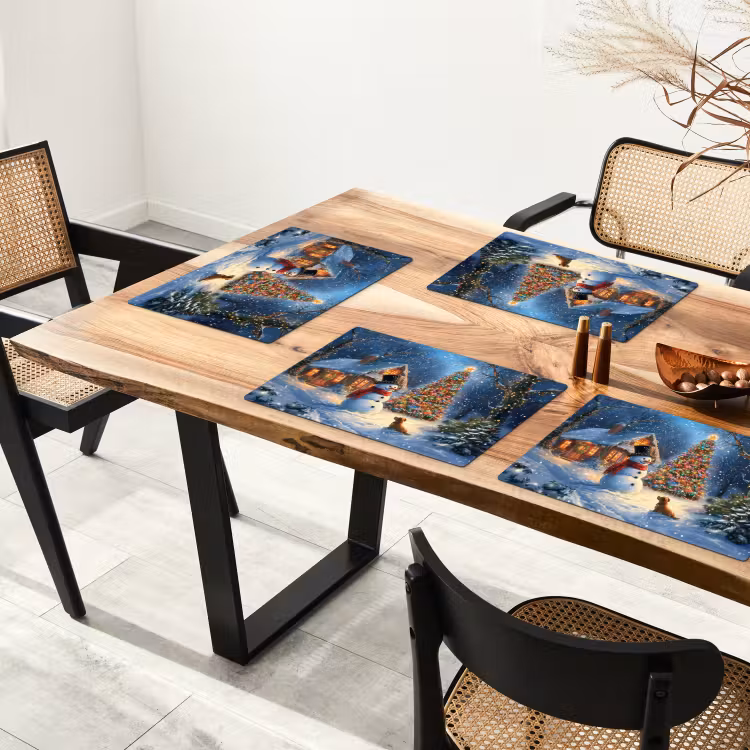 Placemat vinyl - Kerstwonder - Winteravond - Kleurrijk — 4