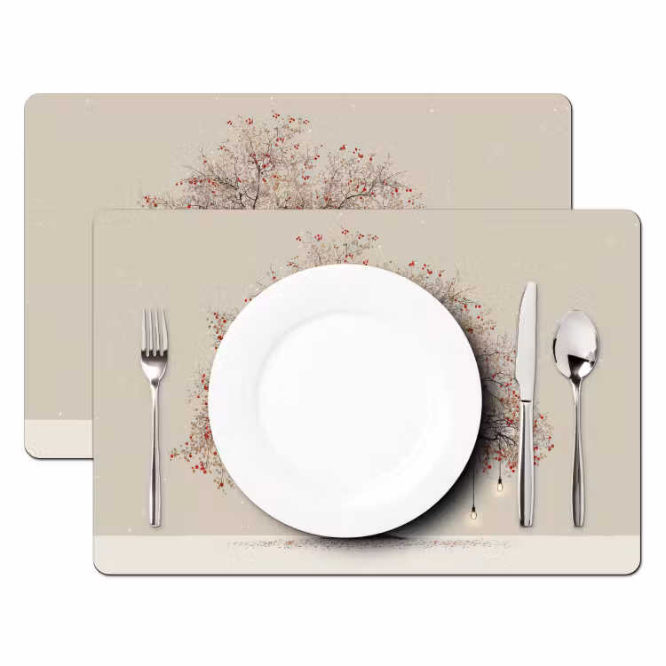 Placemat vinyl - Lichtboom - Winter - Kerst - Meerkleurig — 2