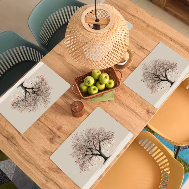 Placemat vinyl - Lichtboom - Winter - Kerst - Meerkleurig — 3