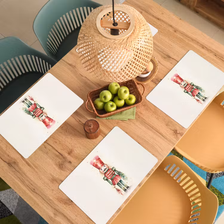 Placemat vinyl - Notenkraker - Kerst - Rood - Watercolor - Feestdagen — 2