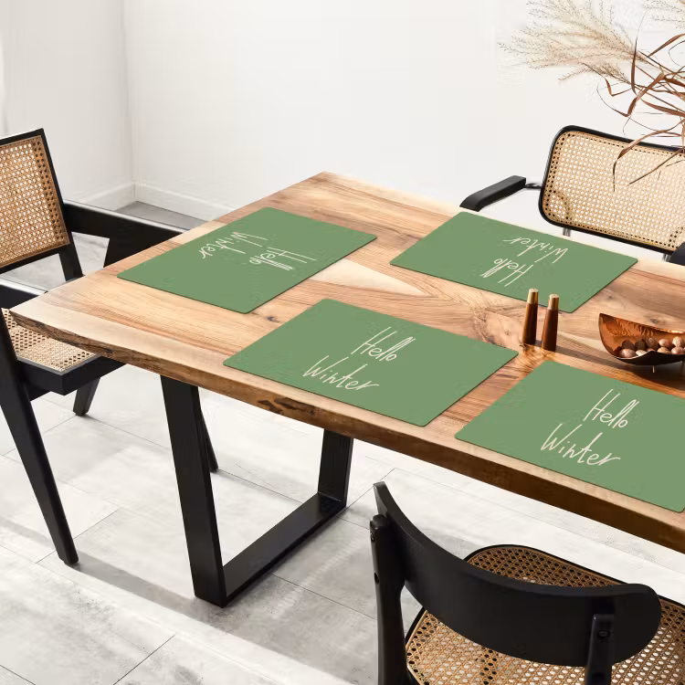 Placemat vinyl - Quotes - Hello winter - Groen - Kerstmis - December — 3