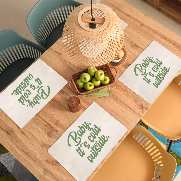 Placemat vinyl - Quotes - Kerst - Baby it's cold outside - Groen - Feestdagen — 2
