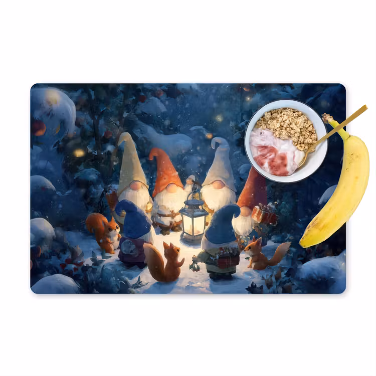 Placemat vinyl - Winter - Gnooms - Eekhoorns - Meerkleurig — 1