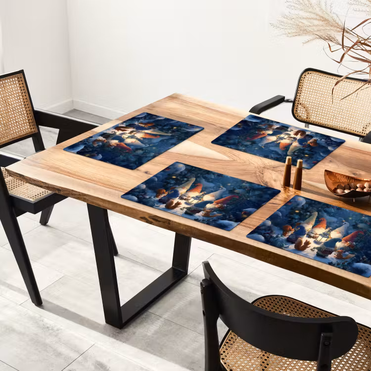 Placemat vinyl - Winter - Gnooms - Eekhoorns - Meerkleurig — 4