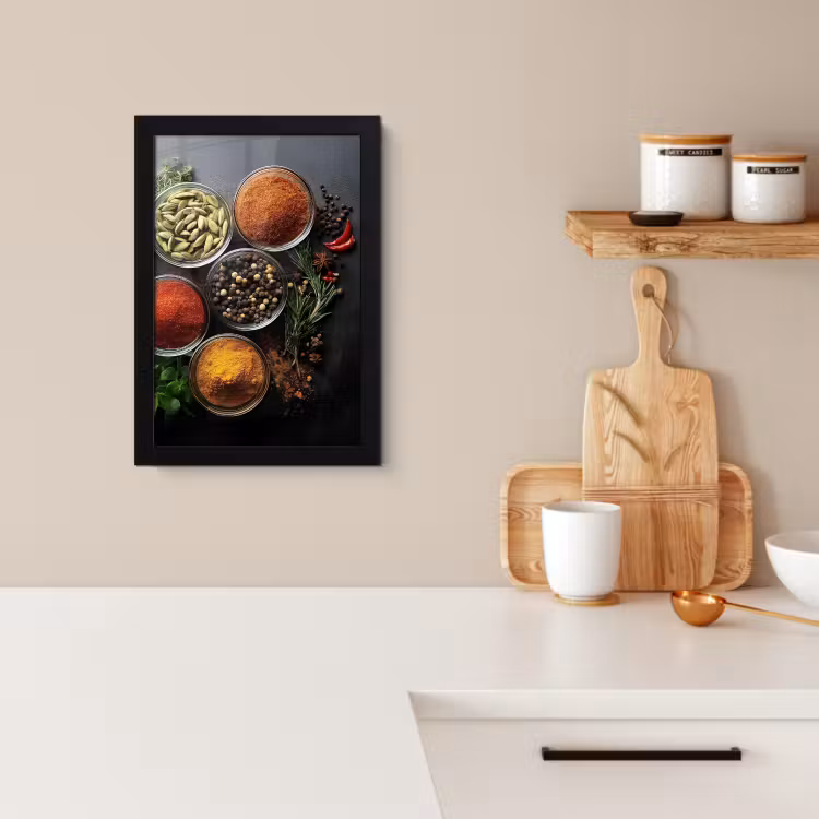 Poster met lijst - Glazen - Bakjes - Blaadjes - Kruiden — 3