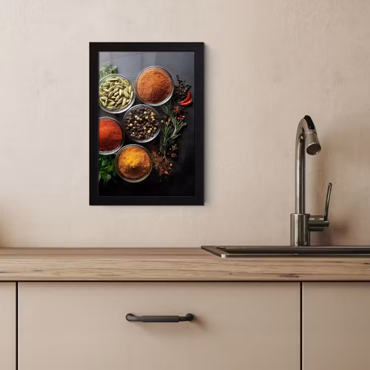 Poster met lijst - Glazen - Bakjes - Blaadjes - Kruiden — 4