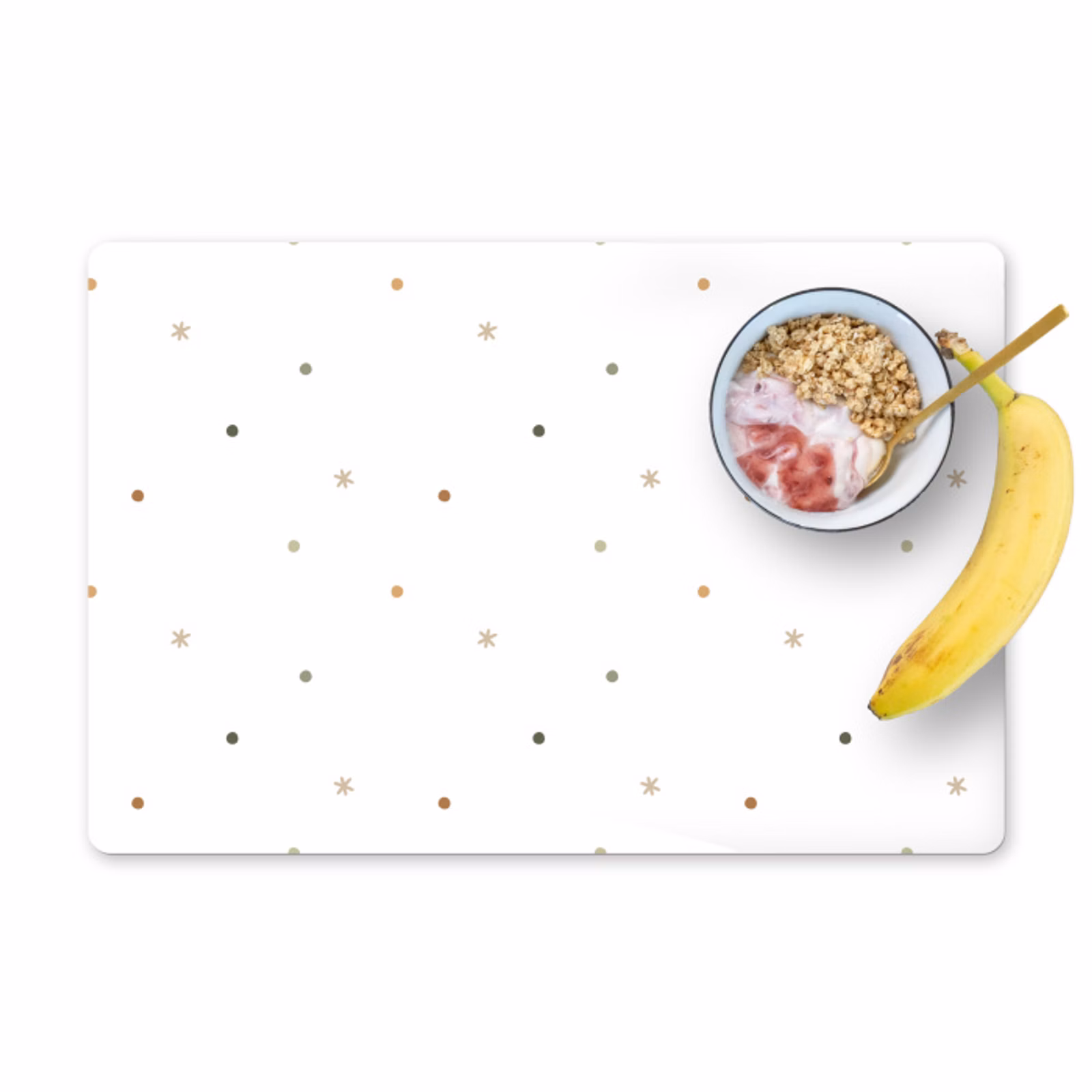 Placemat vinyl - Patroon - Stippen - Sterren - Wit — 1