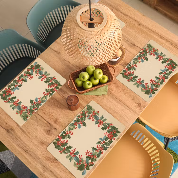 Placemat vinyl - Hulstrand - Bessen - Beige — 3